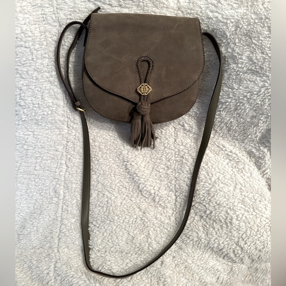 Nanette Lepore Santa Ana Genuine Leather Flap Crossbody -Olive-
